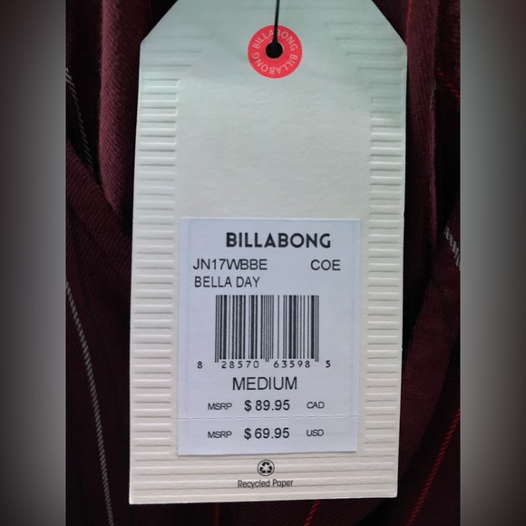 Jumpsuit Billabong Medium Bourgogne - Picture 2 of 2